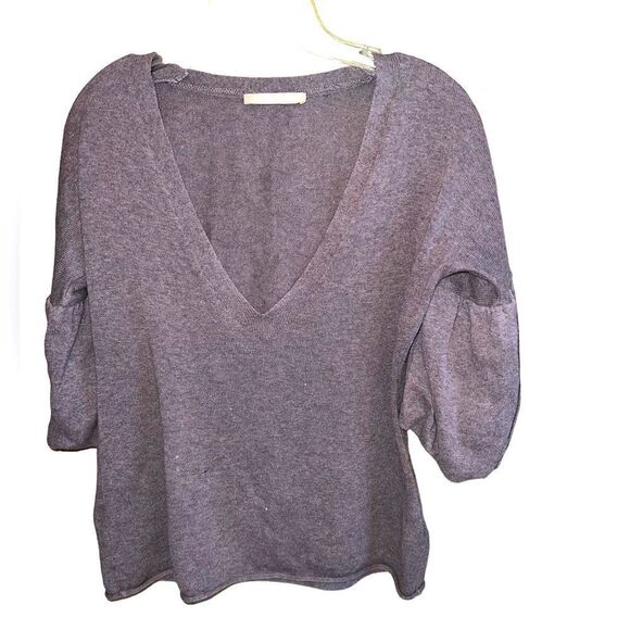 Sweaters - All cotton, elbow length bell sleeve sweater, unusual and sweet